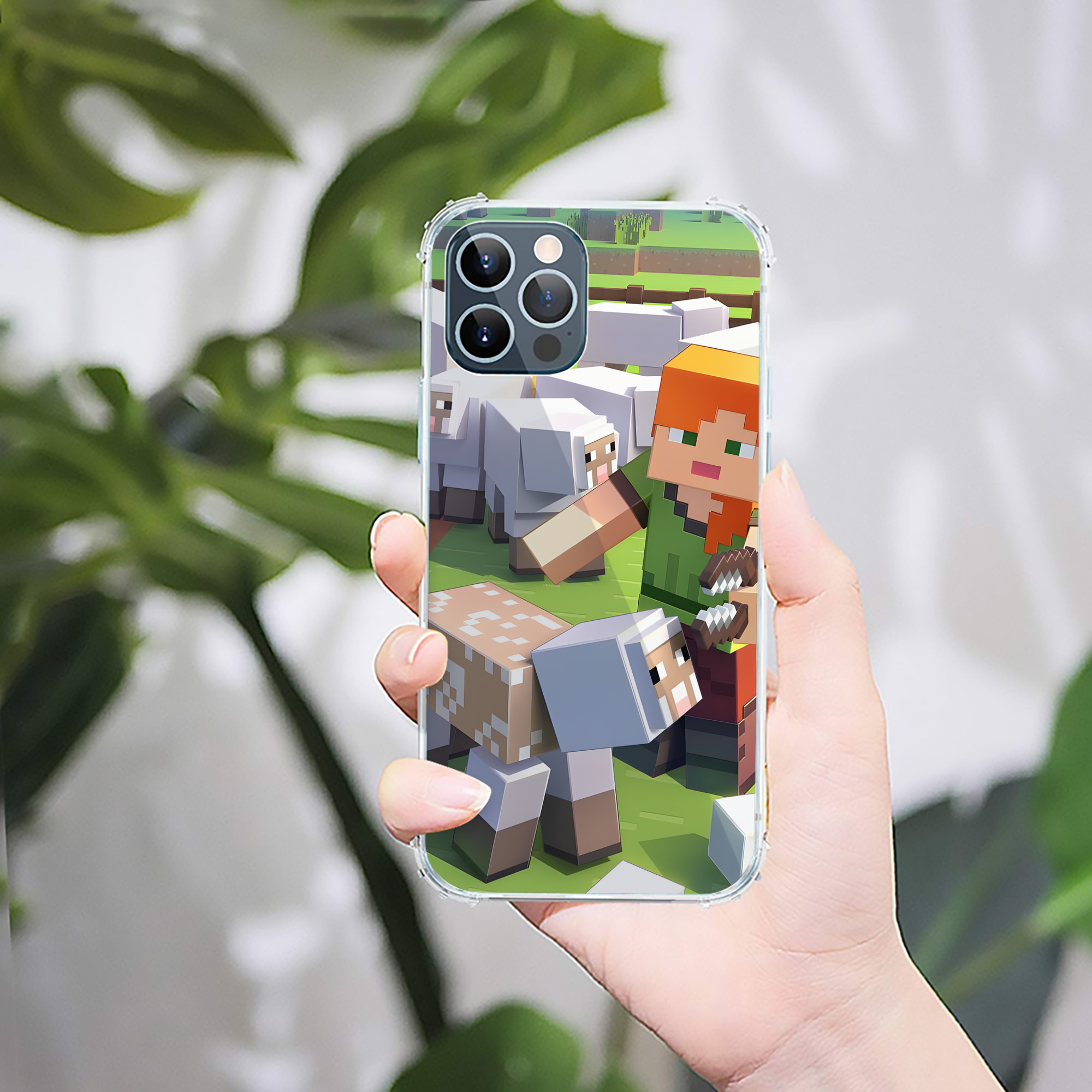（画像用） マインクラフト ブロックの世界 Minecraft MC Block world 【iPhone 12シリーズ対応】透明スマホケース（クリアソフトケース）